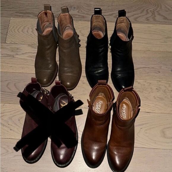 LEATHER ANKLE BOOTIES BUNDLE LOUISE ET CIE, FRANCO SARTO - Picture 4 of 13